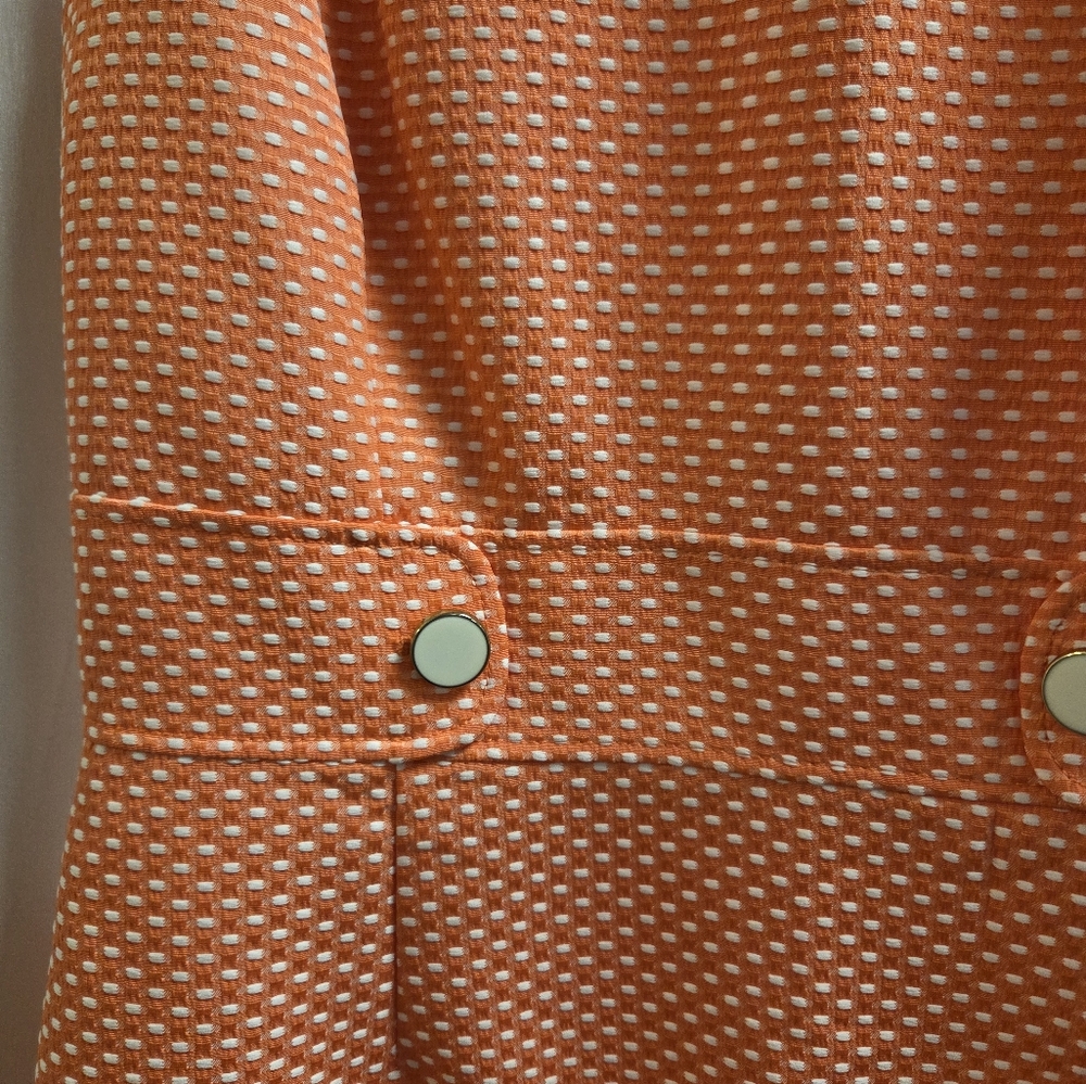 Tahari Orange Sleeveless Fitted Dress - Picture 2 of 4